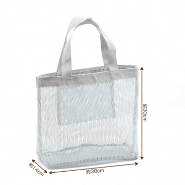メッシュバッグ 携帯用ハンドバッグ ショッピング ビーチ プール キャンプ 約14×30×38cm（1ヶ）