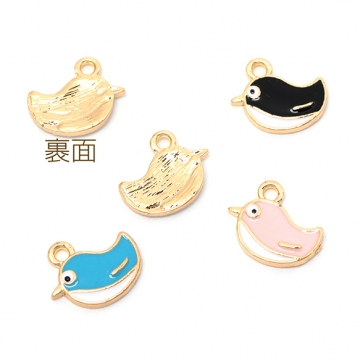 エポチャーム 合金製 ことり 鳥 アニマル 動物 メタルチャーム 1カン付き 約11×13mm（4ヶ）