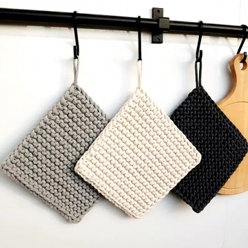 コースター コットン 手編み コップ敷き 和風 キッチン用品 約12×12cm（1ヶ）
