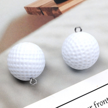 ミニチュアチャーム プラスチック ゴルフボール 玉 スポーツ クラブ 約20mm（1ヶ）