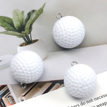 ミニチュアチャーム プラスチック ゴルフボール 玉 スポーツ クラブ 約20mm（1ヶ）