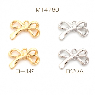 メタルチャーム 合金製 リボン 蝶々結び メタルパーツ 約11×14mm（6ヶ）
