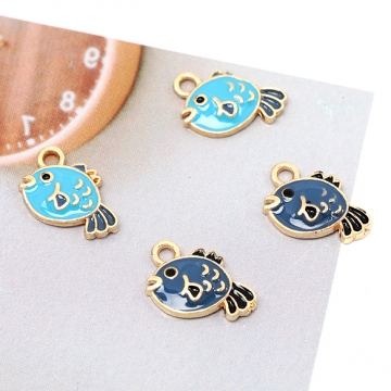 エポチャーム メタルチャーム 魚 サカナ 合金製 約9×13mm（4ヶ）