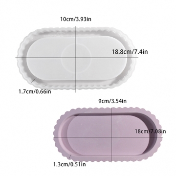 シリコンモールド レジンシリコンモールド 楕円形 トレイ 9×18×1.3mm（1ヶ）