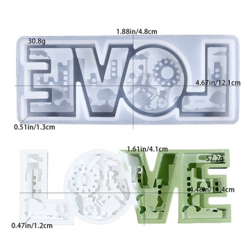 シリコンモールド レジンシリコンモールド LOVE 装飾品 約13×48×121mm（1ヶ）