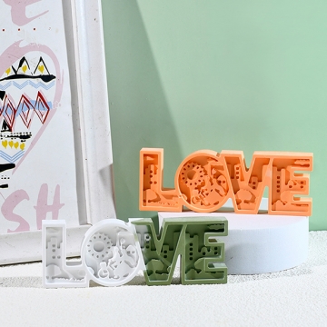 シリコンモールド レジンシリコンモールド LOVE 装飾品 約13×48×121mm（1ヶ）