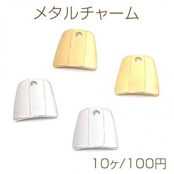 メタルチャーム メタルパーツ スクエア型 艶あり 鉄製 約14×15mm（10ヶ）