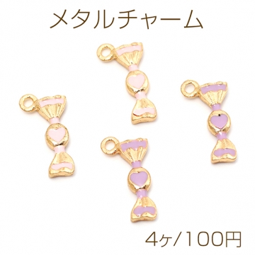 メタルチャーム メタルパーツ エポチャーム キャンディー カン付き ペンダント 合金製 約4×15mm（4ヶ）