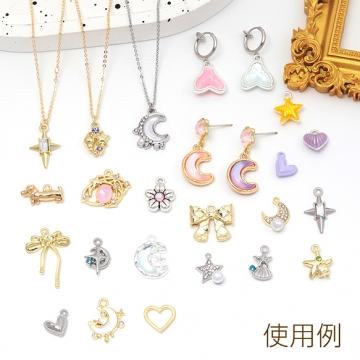 メタルチャーム ドッグ 犬 子犬チャーム ペンダントパーツ 合金製 約8×17mm（6ヶ）