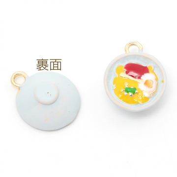 エポチャーム 合金製 ラーメン 食べ物 食品サンプル ミニチュアフード メタルチャーム 約11×14mm（4ヶ）