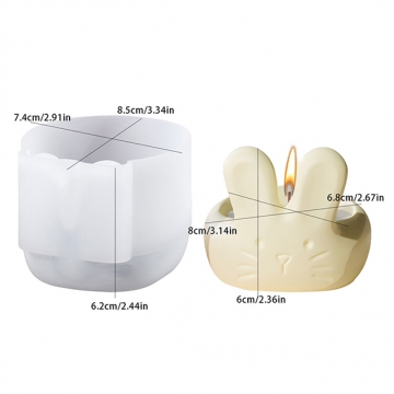 シリコンモールド レジンシリコンモールド うさぎ 燭台（1ヶ）