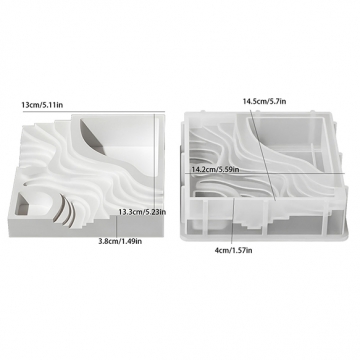 シリコンモールド レジンシリコンモールド テラス 収納ボックス 約142×145×40mm（1ヶ）