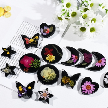 シリコンモールド レジンシリコンモールド チャーム 蝶 星と月 ハート（1ヶ）