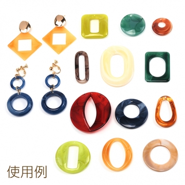 アクリルパーツ アクリル製 円形 サークル マーブルカラー 1穴 約24mm（20ヶ）