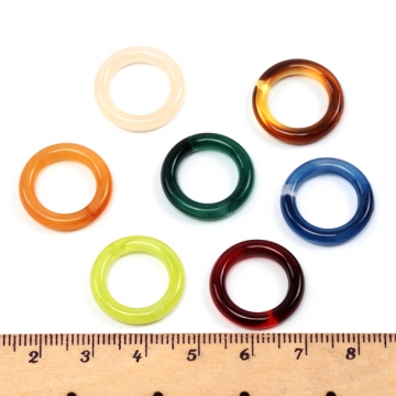 アクリルパーツ アクリル製 リング型 サークル マーブルカラー 穴なし 約18mm（20ヶ）