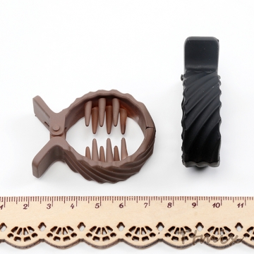 ヘアクリップ アクリル製 斜め模様 ヘアゴムの代わりに使える ポニーテール 髪留め 約1.6×3.7×5cm（1ヶ）