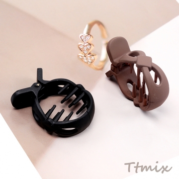 ヘアクリップ アクリル製 リボン様 ヘアゴムの代わりに使える ポニーテール 髪留め 約1.6×3.8×5cm（1ヶ）
