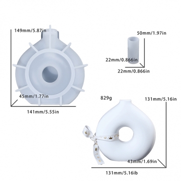 シリコンモールド レジンシリコンモールド ドーナツ 花瓶 約141×149×45mm（1ヶ）