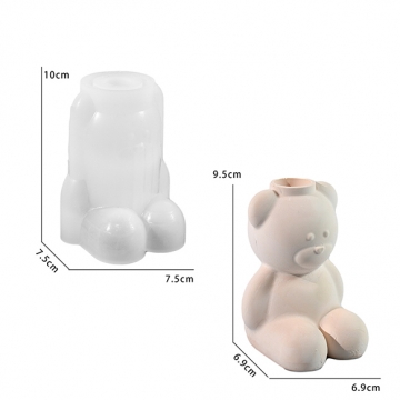 シリコンモールド レジンシリコンモールド クマ 花瓶 約75×75×100mm（1ヶ）