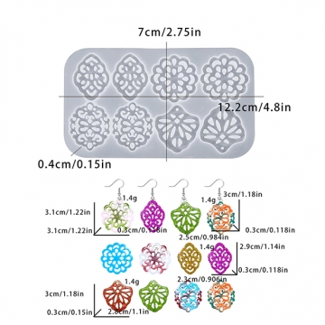 シリコンモールド レジンシリコンモールド 中空ペンダント 約70×122×4mm（1ヶ）