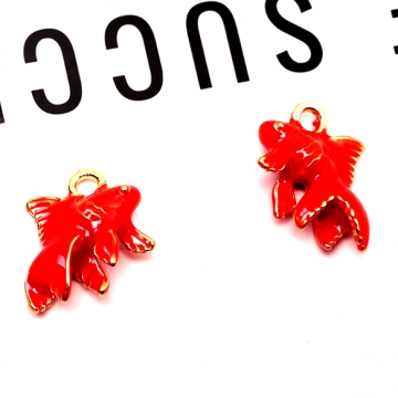 エポチャーム 合金製 きんぎょ 金魚 メタルチャーム 約13×17mm（2ヶ）
