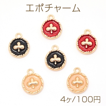 エポチャーム 合金製 梅 フラワー 花 不規則ラウンド カメオ風チャーム メタルチャーム 約12×15mm（4ヶ）