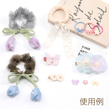 フラワーパーツ 牡丹 花 服飾パーツ 貼り付けパーツ 約7cm（2ヶ）