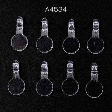 ヘアゴムパーツ プラスチック 丸皿 ヘアアクセサリー 接続パーツ デコパーツ 貼り付けパーツ 約8×16mm（約200ヶ）