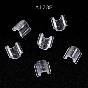 ヘアゴムパーツ プラスチック U字型 ボタン足 接続パーツ デコパーツ 貼り付けパーツ 約9×9mm（約200ヶ）