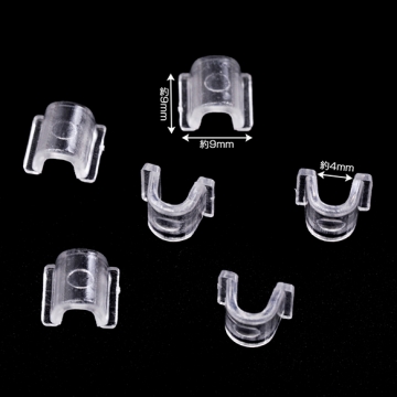 ヘアゴムパーツ プラスチック U字型 ボタン足 接続パーツ デコパーツ 貼り付けパーツ 約9×9mm（約200ヶ）