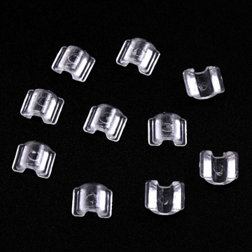 ヘアゴムパーツ プラスチック U字型 ボタン足 接続パーツ デコパーツ 貼り付けパーツ 約7×8mm（約200ヶ）
