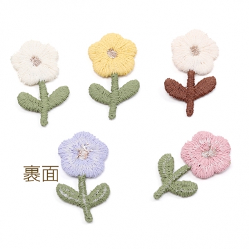 毛糸フラワーパーツ 毛糸 フラワー 花 服飾パーツ 貼り付けパーツ 刺繍ワッペン 約1.5×3cm（10ヶ）