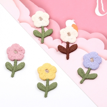 毛糸フラワーパーツ 毛糸 フラワー 花 服飾パーツ 貼り付けパーツ 刺繍ワッペン 約1.5×3cm（10ヶ）
