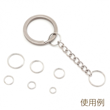 二重カン 鉄製 2重リング ダブルリング キーホルダー 基礎金具 接続金具 約0.6×6mm（50ヶ）