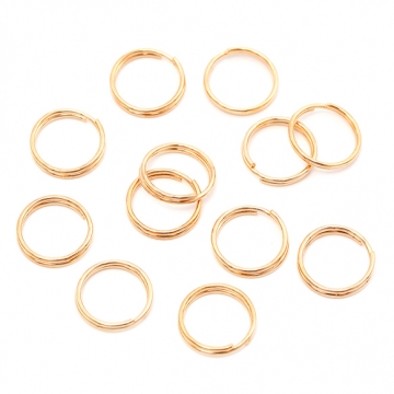 二重カン 鉄製 2重リング ダブルリング キーホルダー 基礎金具 接続金具 約0.6×10mm（50ヶ）