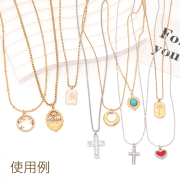 ステンレスネックレス 高品質 デザインチェーン 電気メッキ加工 SUS304 長さ約45+5cm(幅約3mm)（1本）