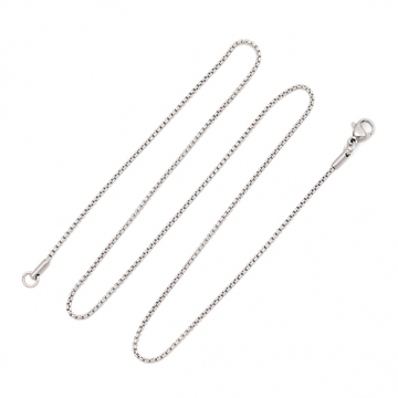 ステンレスネックレス 高品質 デザインチェーン 電気メッキ加工 SUS304 長さ約50cm(幅約1.5mm)（1本）