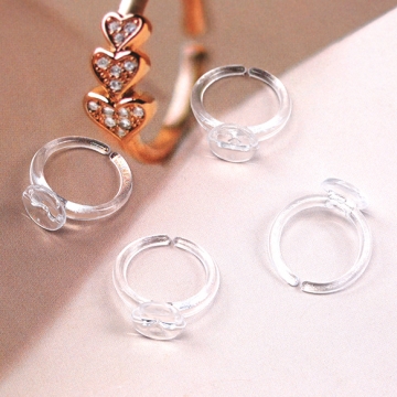 リング台 プラスチック 貼り付け アクリルリング 指輪 キッズ用 おもちゃ 手芸・工作用 内径約14mm台座約9mm（10ヶ）