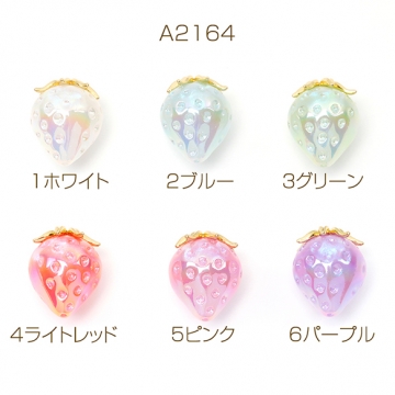 いちごビーズ 苺型ビーズ イチゴ ブレスレット ストラップ キーホルダー制作におすすめ 縦穴 約18×22mm（2ヶ）