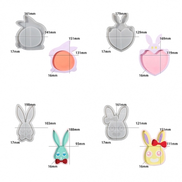 シリコンモールド レジンシリコンモールド うさぎ 皿（1ヶ）