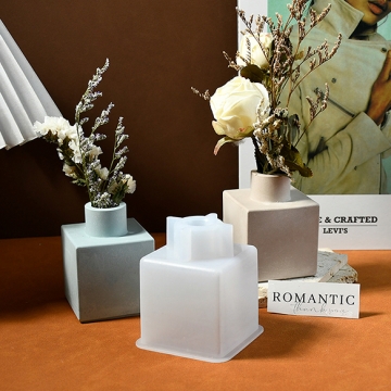 シリコンモールド レジンシリコンモールド キューブ 花瓶 約81×67×67mm（1ヶ）