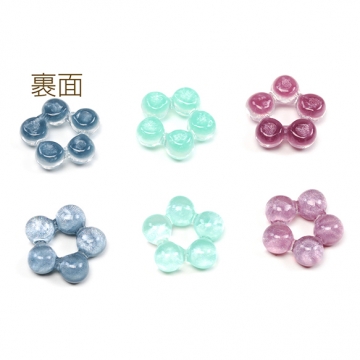 フラワー貼付けパーツ クリア感 花型パーツ ヘアクリップ ヘアピン制作におすすめ デコパーツ 樹脂製 約16mm（10ヶ）