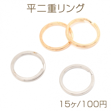 二重リング 鉄製 2重キーリング 丸型 キーホルダー金具 ストラップ金具 約20mm（15ヶ）