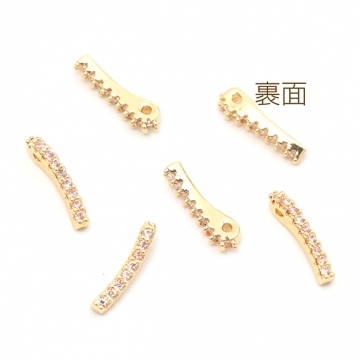 スペーサーチャーム スペーサービーズ ジルコニア付き ブレスレット ネックレス制作に最適 穴あり 約1.5×10mm（2ヶ）