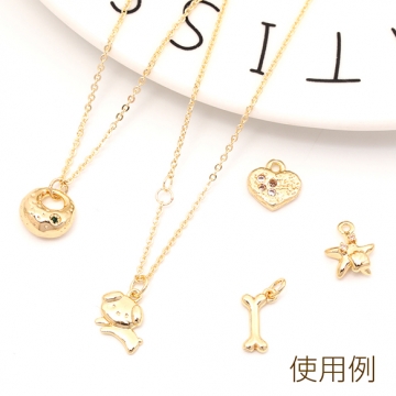 ハートチャーム ミニハート型チャーム ジルコニア付き ストラップ キーホルダー制作に最適 1カン 約9×9mm（2ヶ）