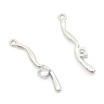 スティックチャーム ジルコニア付き スティックパーツ ピアス イヤリング制作におすすめ 1カン 約6×29mm（2ヶ）