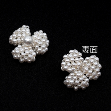 ビーズ編みパーツ ビーズフラワーチャーム ビーズ花パーツ ビーズカボション ヘアアクセサリー制作におすすめ 約22mm（1ヶ）