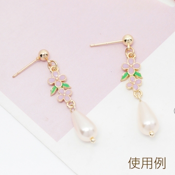 エポコネクターチャーム フラワー 花型コネクターパーツ ジョイントパーツ 接続金具 2カン 約8×18mm（4ヶ）