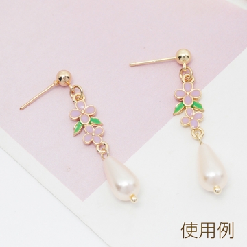 エポコネクターチャーム フラワー 花型コネクターパーツ ジョイントパーツ 接続金具 2カン 約8×18mm（4ヶ）