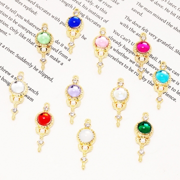 ガラスチャーム 天使の羽 杖 ステッキ 魔法 ペンダントトップ アクリルチャーム 約11×31mm（1ヶ）